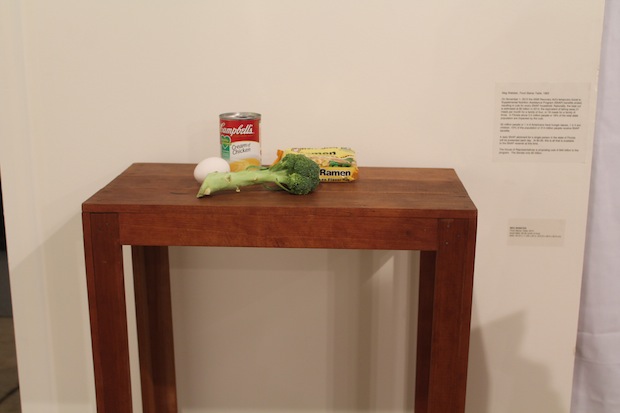 Meg Webster's "Food Stamp Table," 2013