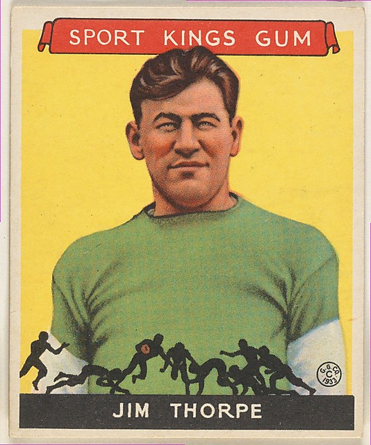 Jim Thorpe, Football Goudey Gum Company (American, Boston, Massachusetts) (Image courtesy of the Met)