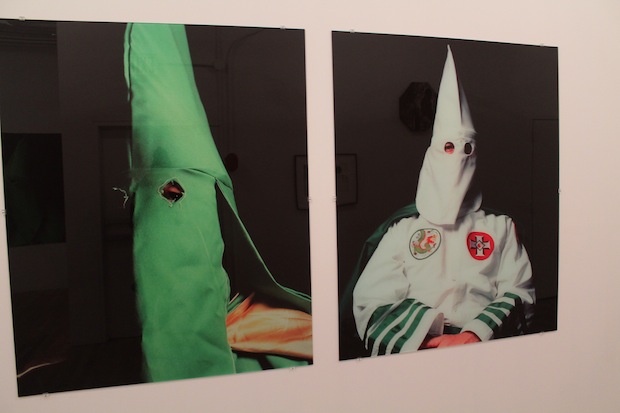One of several Andres Serranos in the show. The klansmen/women images don't do much for me, just because they read as a straightforward statement of the fact that the Klan is still around. To be fair, <a href="http://www.vice.com/vice-news/triple-hate-part-1" target="_blank">VICE has upped the ante</a>.