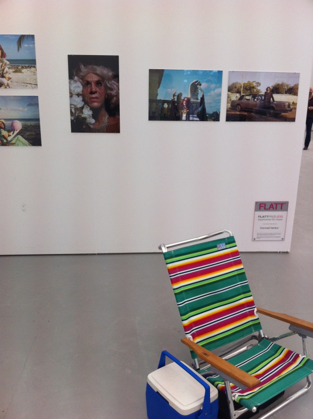 More images from Conrad Ventur's "Montezland" series at PARTICIPANT, INC's UNTITLED art fair booth. Photo via Paddy Johnson who notes that the lawn chair added a nice touch for viewing the work.
