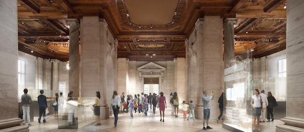 Rendering of Foster + Partners' new, bookless library 