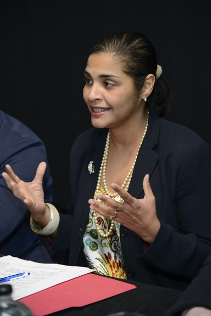 Diana Reyna at the Studio in Crisis panel discussion.