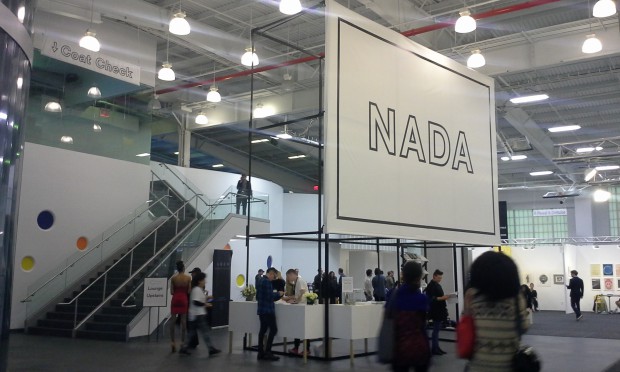 This is what the entrance to NADA looks like. Every slideshow needs an obligatory entrance shot like this. FYI: The NADA sign is impressive; it's much larger than any painting you'll see in the fair.