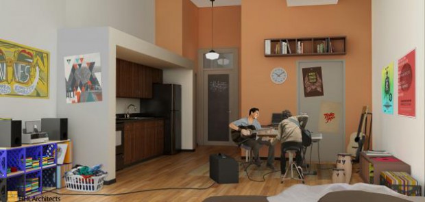 A rendering of an El Barrio PS 109 Artspace apartment. Image courtesy of http://www.artspace.org/our-places/el-barrio-s-artspace-ps109