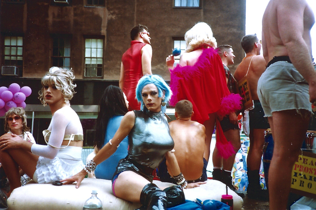 Miss Demeanor and friends at the LGBT Pride Parade. (1991). Photo by Linda Simpson.