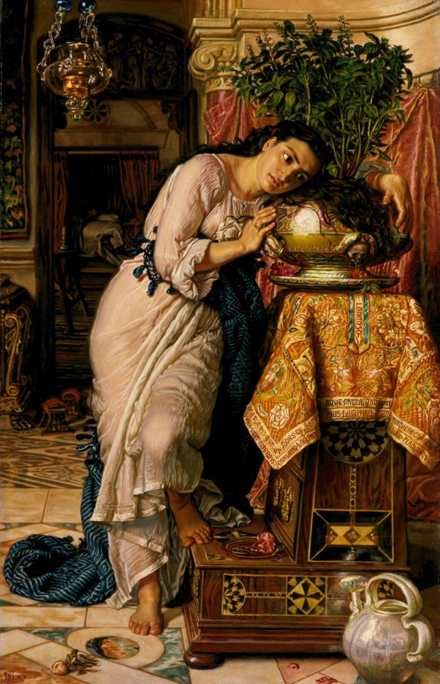 The painting that got the Delaware Art Museum in so much trouble: William Holman Hunt's "Isabella and the Pot of Basil" (1868).