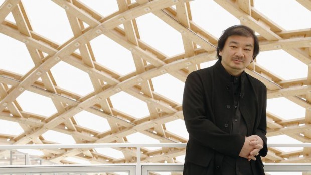 Architect Shigeru Ban at the opening of the Centre Pompidou-Metz, which he designed. Photo courtesy of Japan Times.