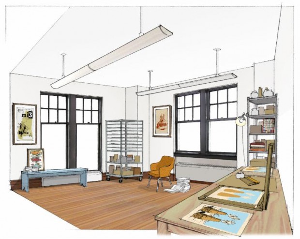 Your future studio? Rendering of a new Williamsburgh studio space by Monte Antrim.