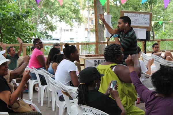 Image from an open mic at the Gramsci Monument in 2013