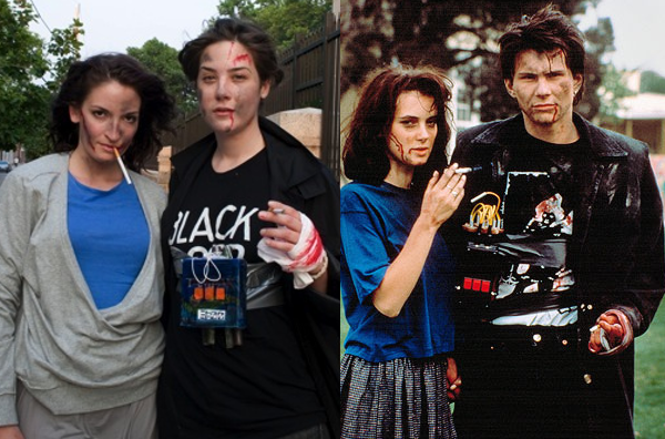 Maureen Cummings, Beth Heinly cosplaying as Winona Ryder and Christian Slater from "Heathers"