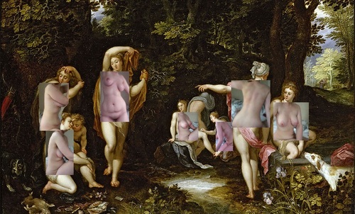 Jan Brueghel the Elder, Diana and Actaeon, (1600) (Image courtesy of camgirlproject)