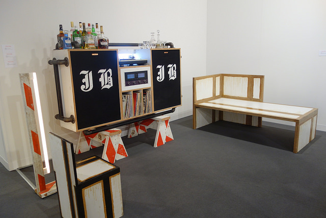 James Brown Listening Station, 2012, Chair, 2009 at Sperone Westwater