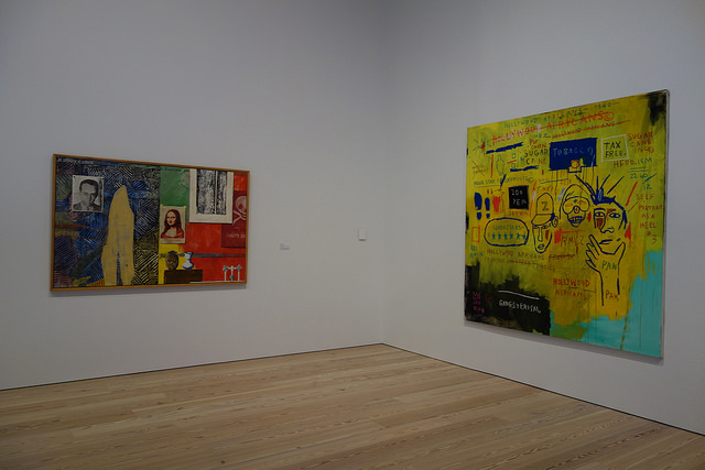 Jean Michael Basquiat, Hollywood Africians, 1983 and Jasper Johns, Racing Thoughts, 1983