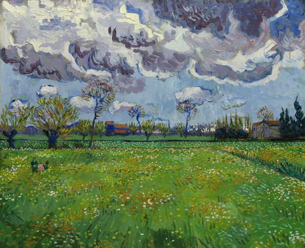 Vincent van Gogh, Paysage Sous Un Ciel Mouvementé, 1889.  Courtesy of Sotheby's.