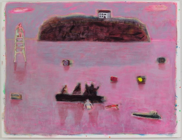 Katherine Bradford, "Low Tide at Mere Point", 2015, acrylic on canvas