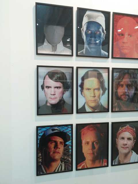 Bjorn Melhus's 3-walls-full of self-portraits at New York's Y Gallery.