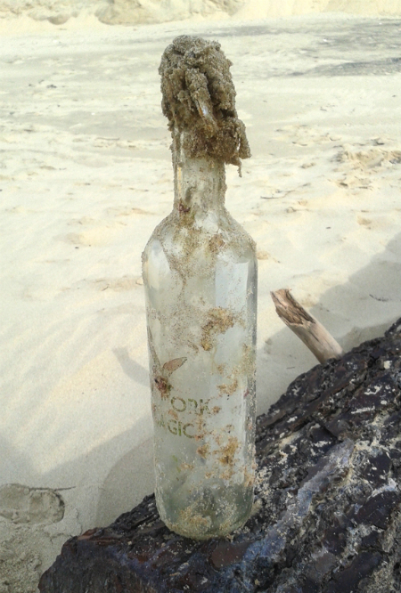 George Boorujy: "Here is what the bottle looked like upon its arrival on the beach." Credit: New York Pelagic