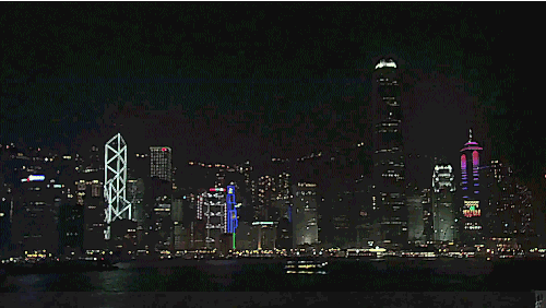 hong kong skyline dark