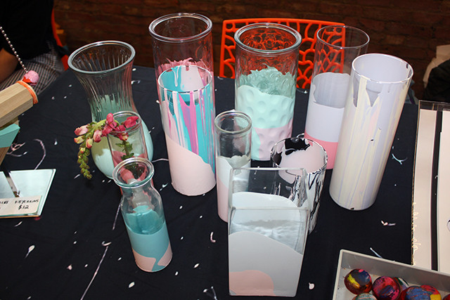 Elena Johnston's dipped-glassware is nice because it's pretty but not too pretty. 