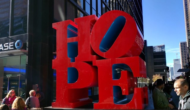 Robert Indiana, "Hope" at 53rd St. and 7th Ave. 