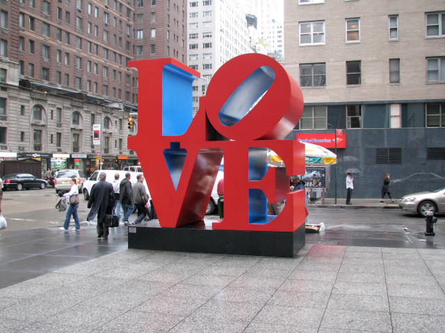Robert Indiana, "LOVE" on Avenue of the Americas and 55th St. 