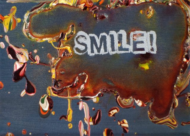 Betty Tompkins, "Smile!" 2016, acrylic on canvas
