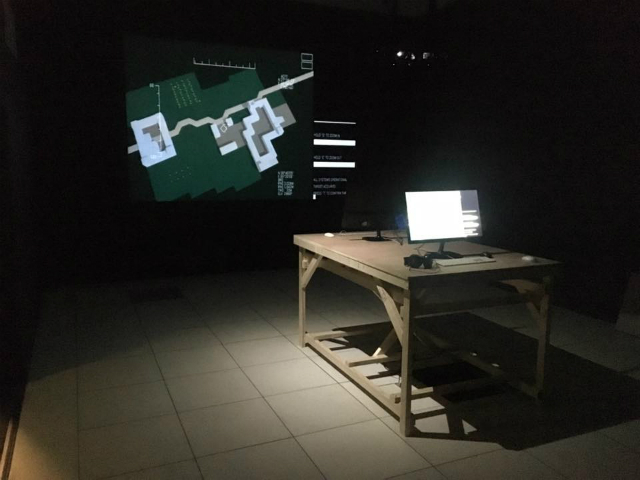 Documentation of "Kill Box", a 2015 Turbulence.org commission by Joseph DeLappe with Malath Abbas, Tom deMajo and Albert Elwin. Credit: Turbulence.org's Facebook 