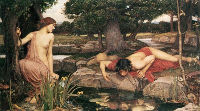 John William Waterhouse, “Echo and Narcissus,” 1903.