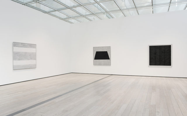 Installation view of Agnes Martin's last show at LACMA.