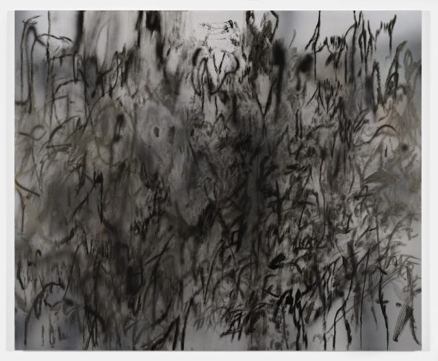 Julie Mehretu, "Epigraph," 2016, Ink and acrylic on canvas 60 x 72 in. / 152.4 x 182.9 cm Courtesy of the artist and Marian Goodman Gallery Photo credit: Alex Yudzon 