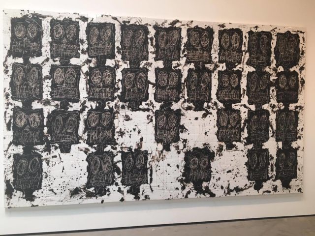 Rashid Johnson, Untitled Anxious Audience, 2016, white ceramic tile, black soap and wax (photo by author for Art F City)