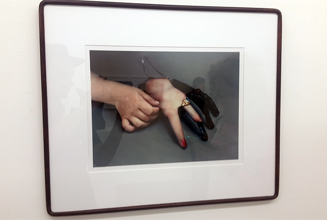 "Selfie #4," pigment ink on cotton, 2014. 