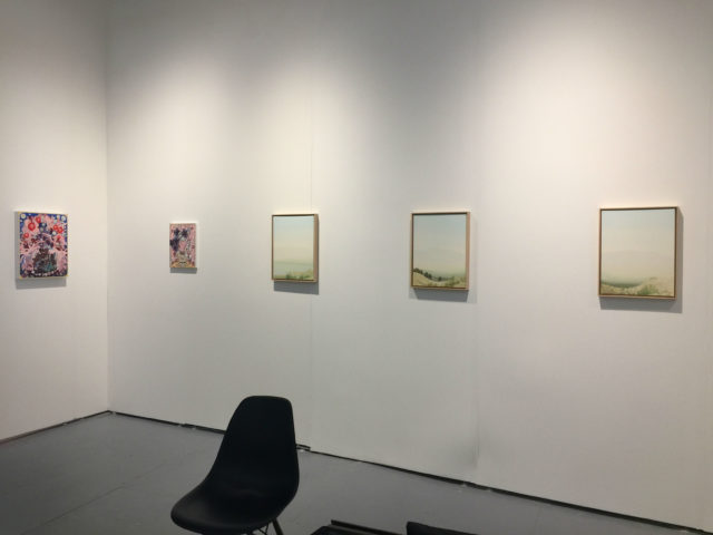 Monya Rowe Gallery. These landscapes by Jake Longstretch and  Larissa Bates and Jake Longstreth. 