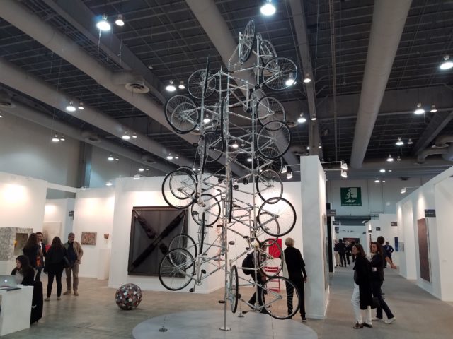 ...And a few booths down, at Galleria Continua, more Ai Weiwei bikes: "Very Yao," 2008. 