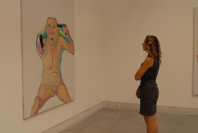 Jen Graves looking at Maria Lassnig’s "You and Me", 2008, in Venice.