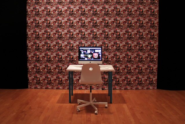 Installation view of Morehshin Allahyari in Hacking / Modding / Remixing as Feminist Protest exhibition at the Miller Gallery at Carnegie Mellon University, 2017