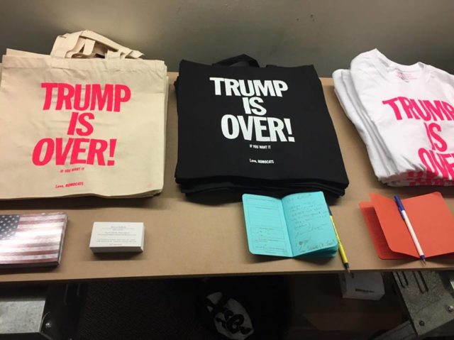 J. Morrison's Trump Is Over totes (photo by author)