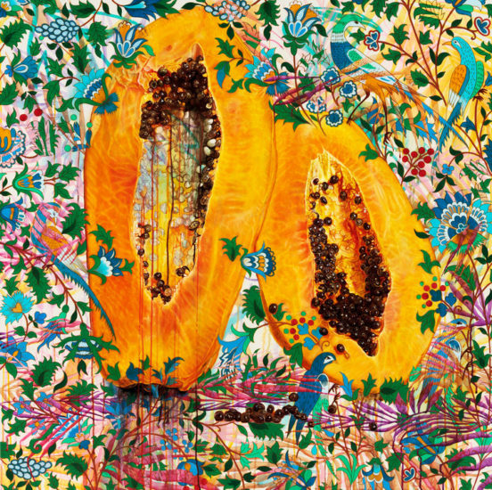 Kira Nam Greene, Grab It By The Papaya, 2016, oil, flashe and acrylic on canvas (Courtesy the artist and Whitney Houston Biennial)