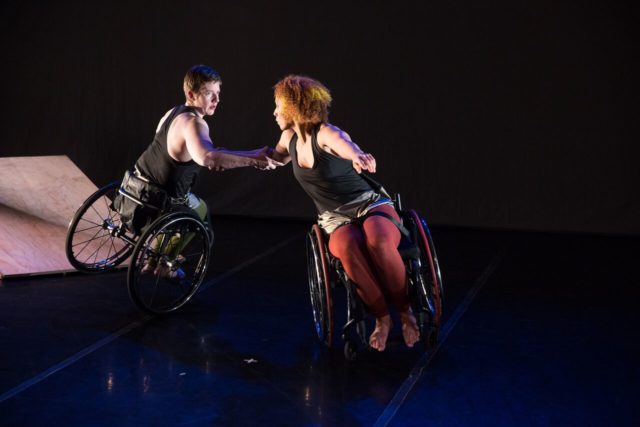 Alice Sheppard and Laurel Lawson of Kinetic Light in "Broken Intent" (Photo: Scott Shaw)