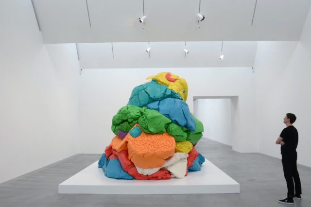 Jeff Koons' sculpture "Play-Doh 1994-2014" has paved the way for Donald Trump, according to Alex Melamid. Is it because there's a melty orange blob in the center and a weird yellow thing hanging off the top?