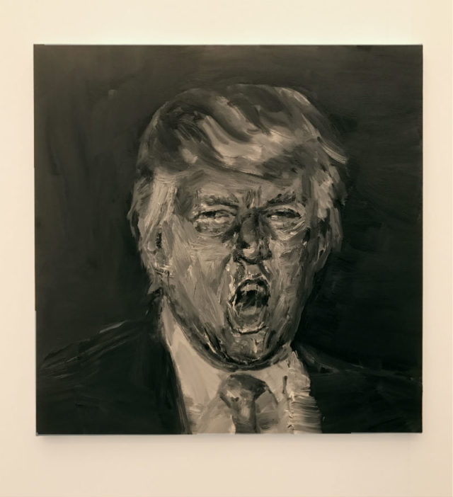 Yan Pei-Ming, "President-elect Trump," 2017. At Galerie Thaddaeus Ropac